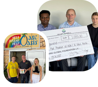 Bilder mit Spendenübergaben